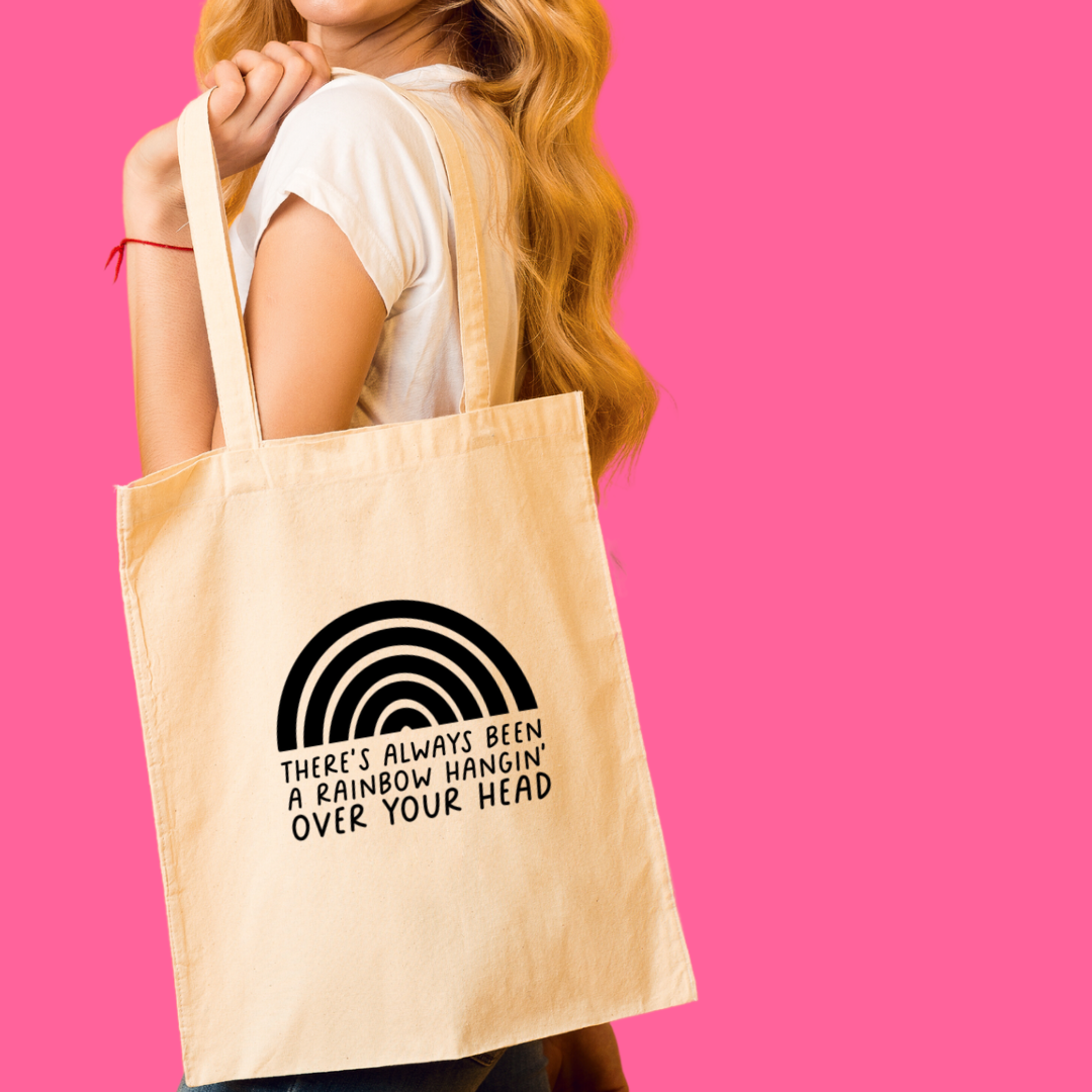 Rainbow Hanging Over Your Head| Country Cowgirl Tote Bag