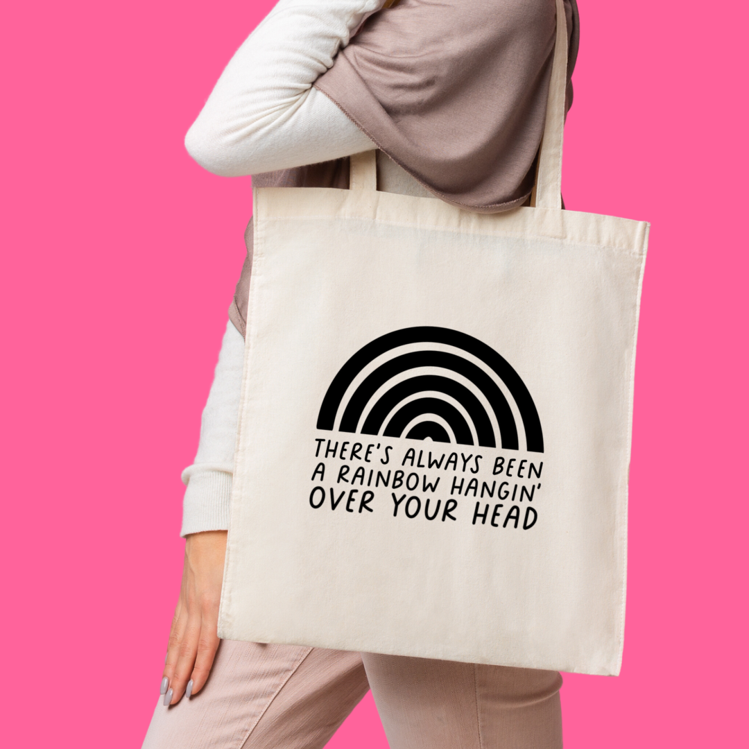 Rainbow Hanging Over Your Head| Country Cowgirl Tote Bag