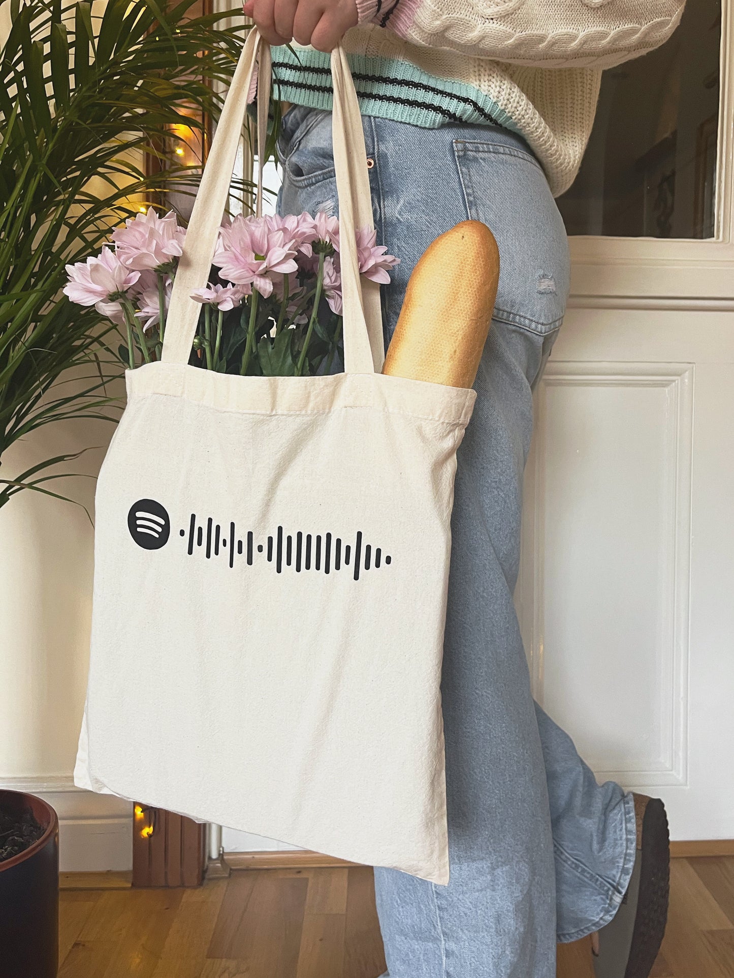 Custom Spotify Scan Code Tote Bag