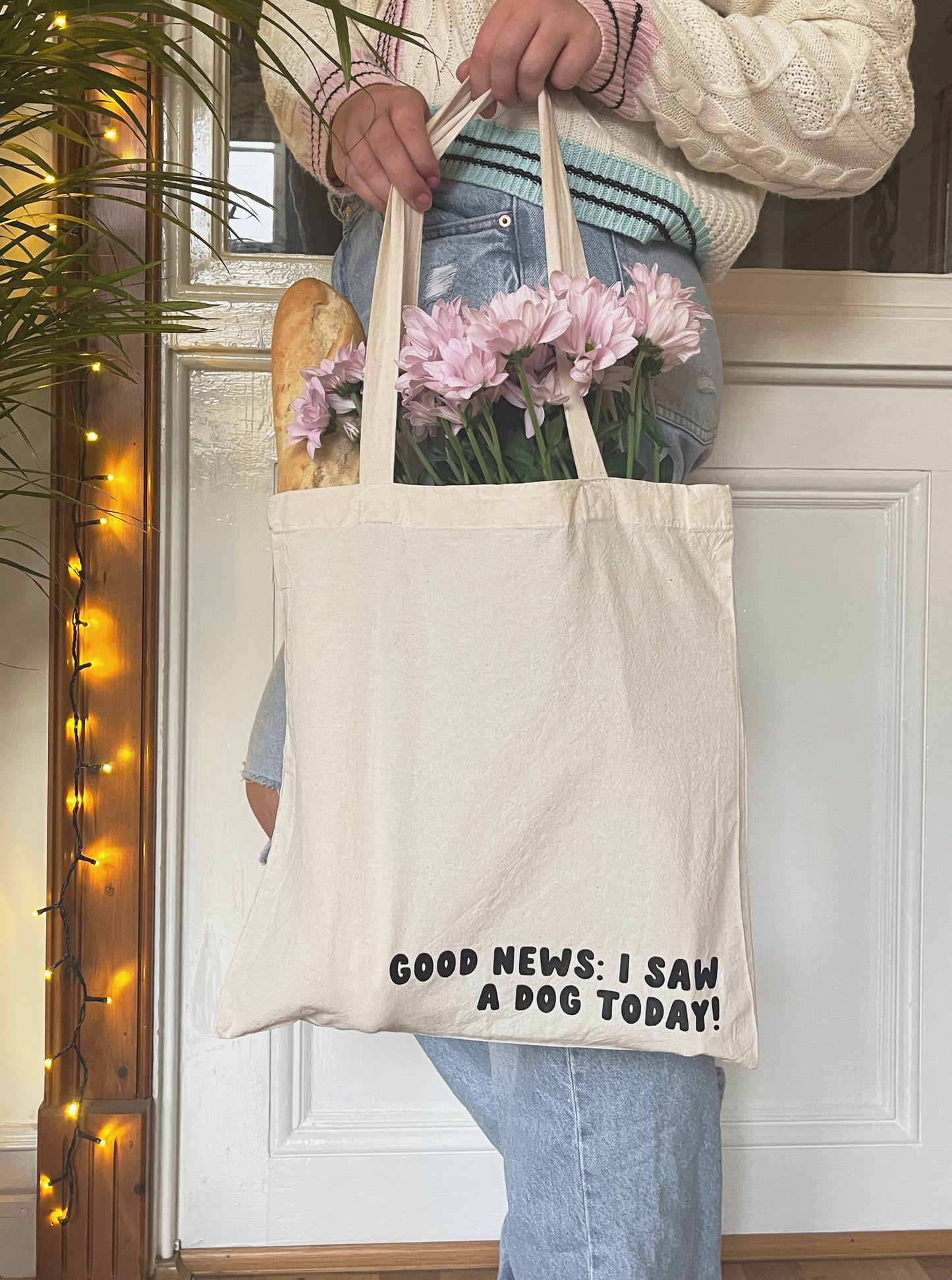 Good News, I Saw a Dog Today Tote Bag