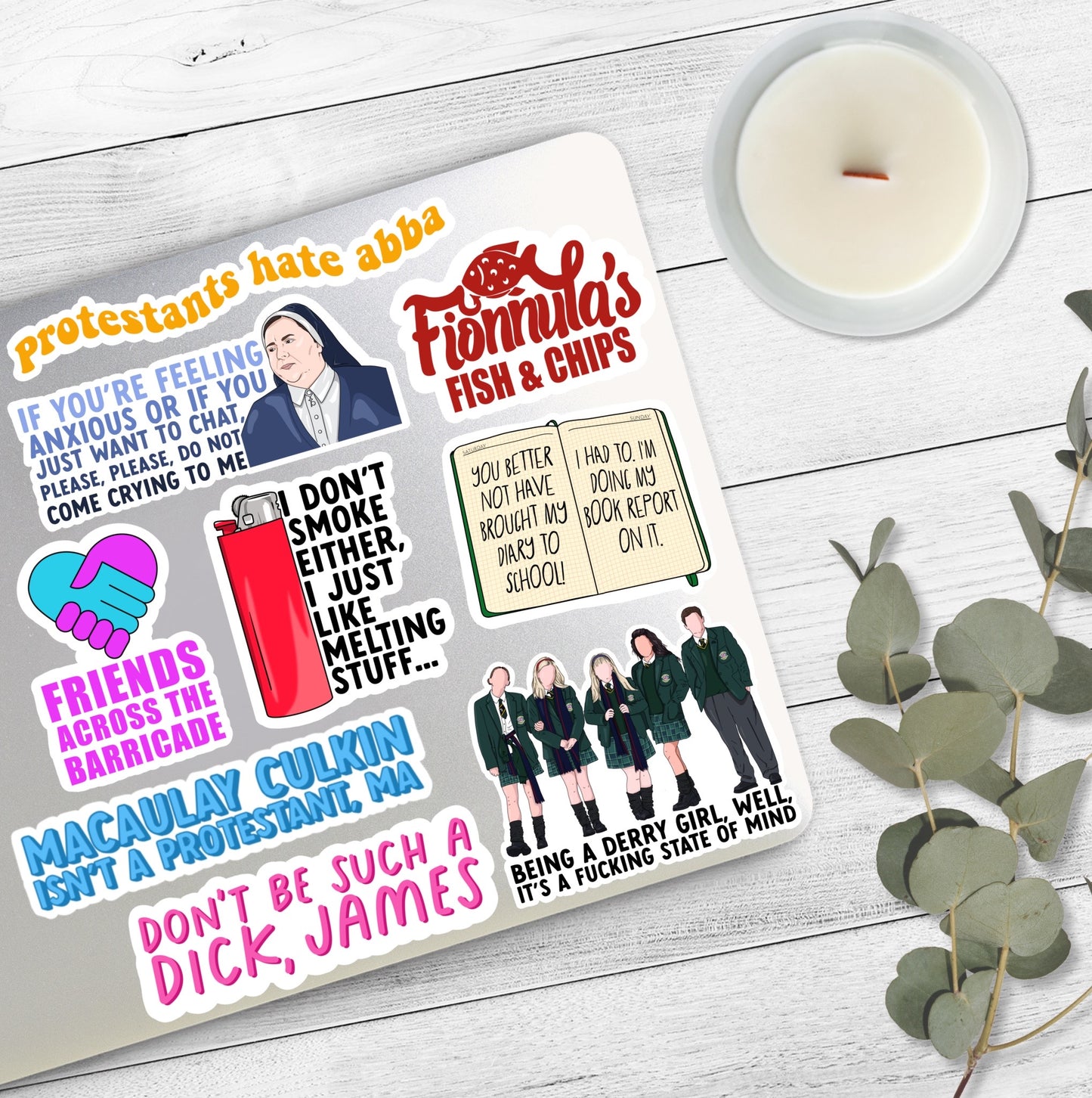 Macaulay Culkin Isn't a Protestant, Ma | Derry Girls Stickers