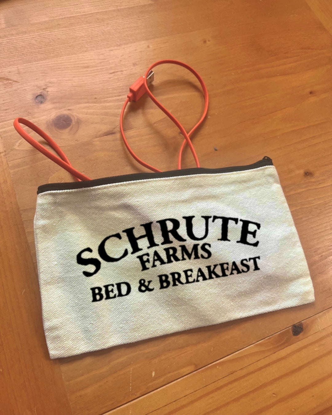 Schrute Farms Logo | The Office | Pencil Case | Makeup Bag | Small Zipped Pouch