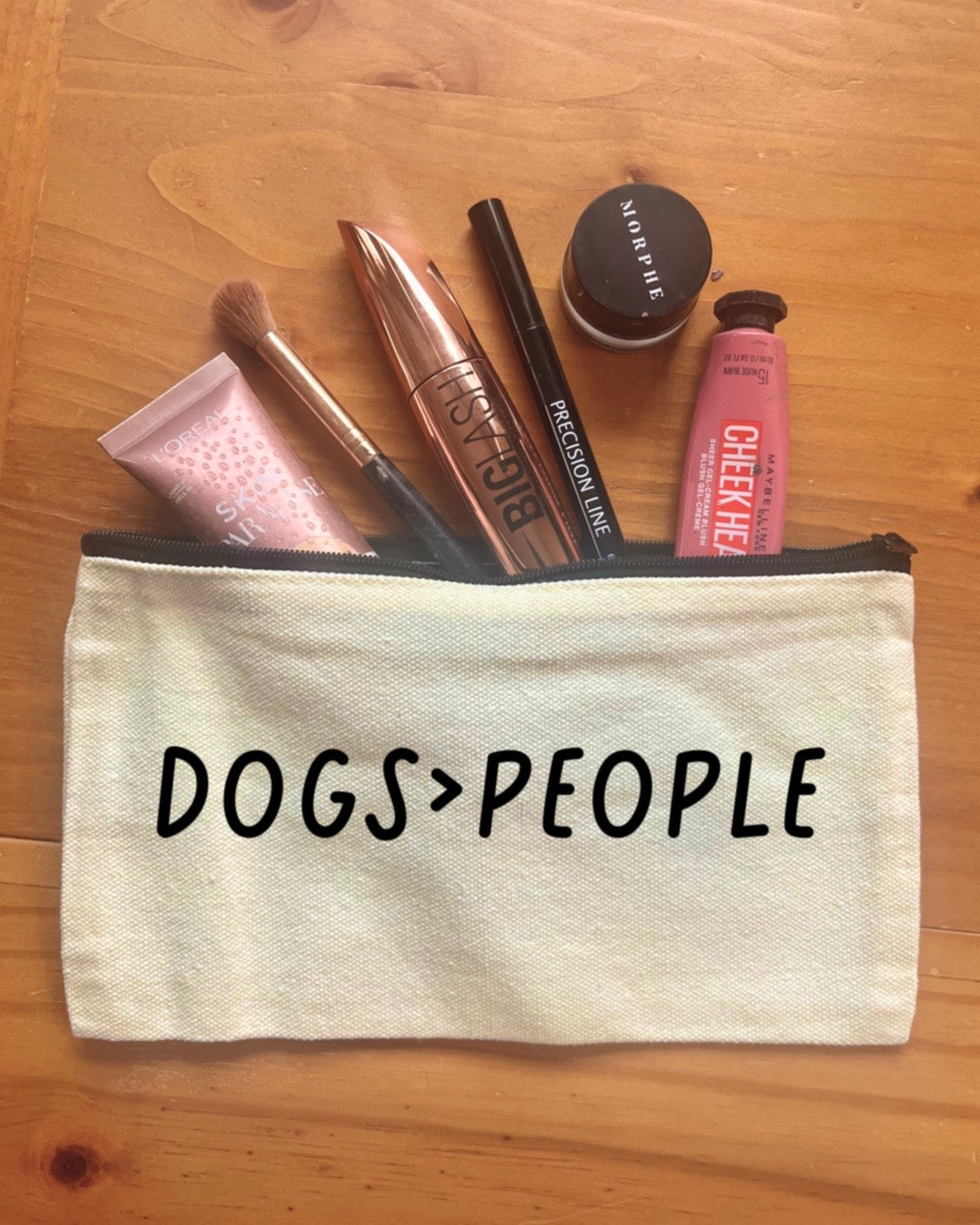 Dogs > People | Pencil Case | Makeup Bag | Small Zipped Pouch