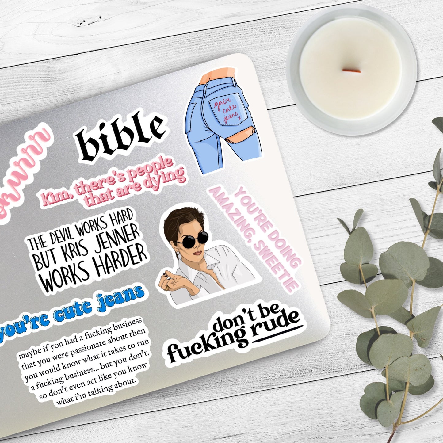 Kardashian Sticker Bundle | 10 Matte Stickers | Keeping Up With the Kardashians | KUWTK