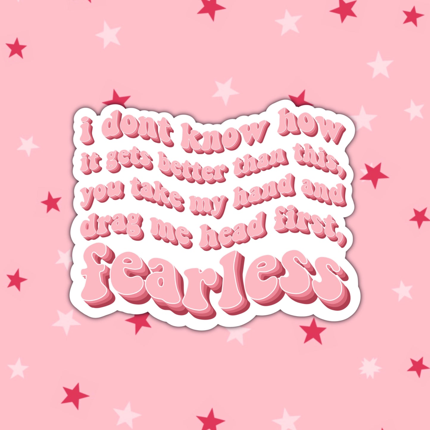 Fearless Lyrics Sticker | Head First, Fearless |Taylor Swift Sticker