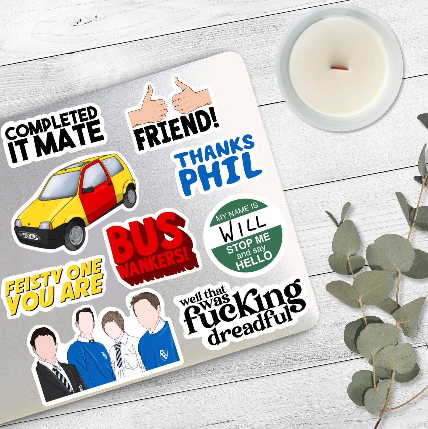 Bus Wankers! | Jay Inbetweeners | Inbetweeners Stickers | UK Stickers