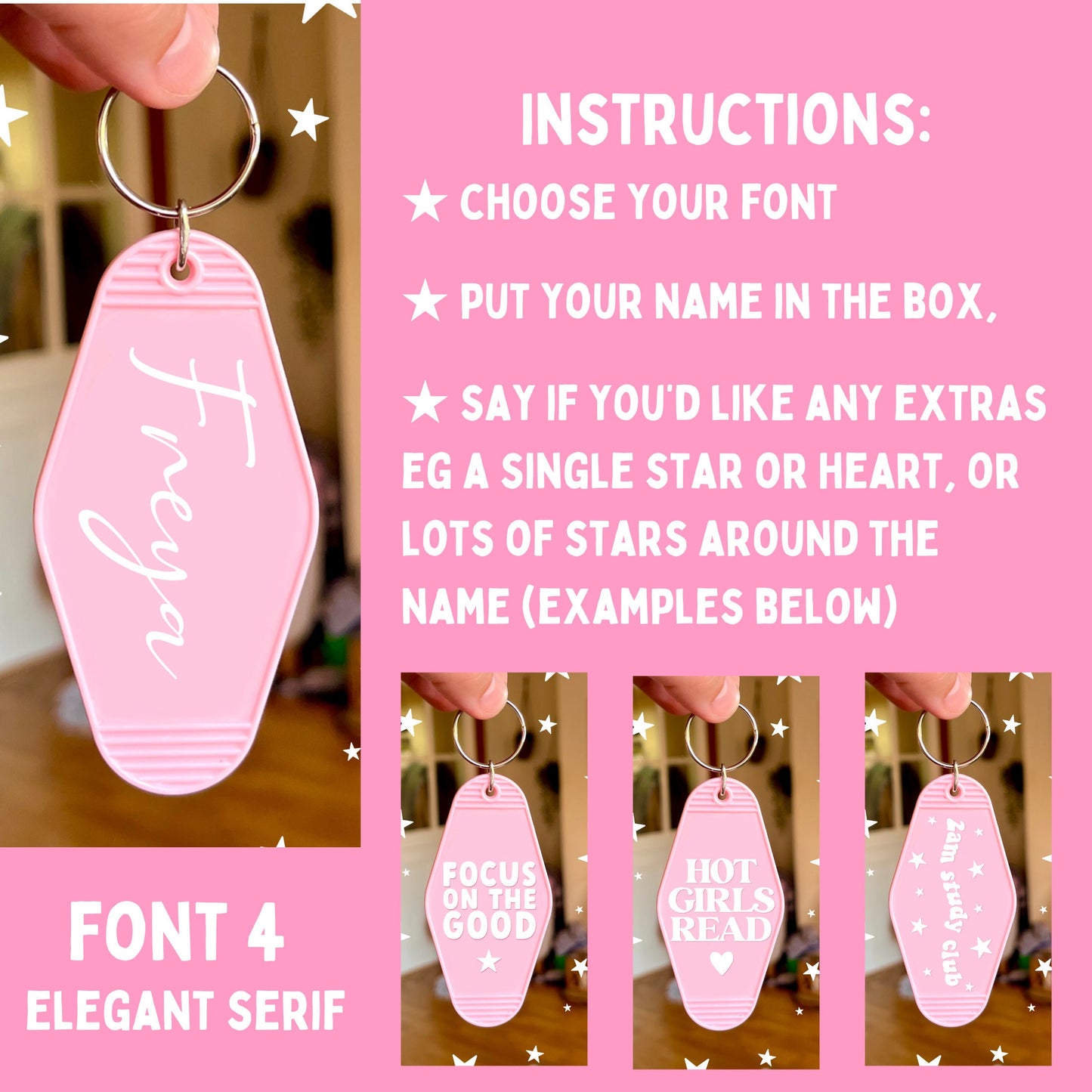 Custom Name Keychain | Custom Name | Boyfriend Girlfriend Gift | Wedding | Anniversary | Christmas | Pink Motel Keychain
