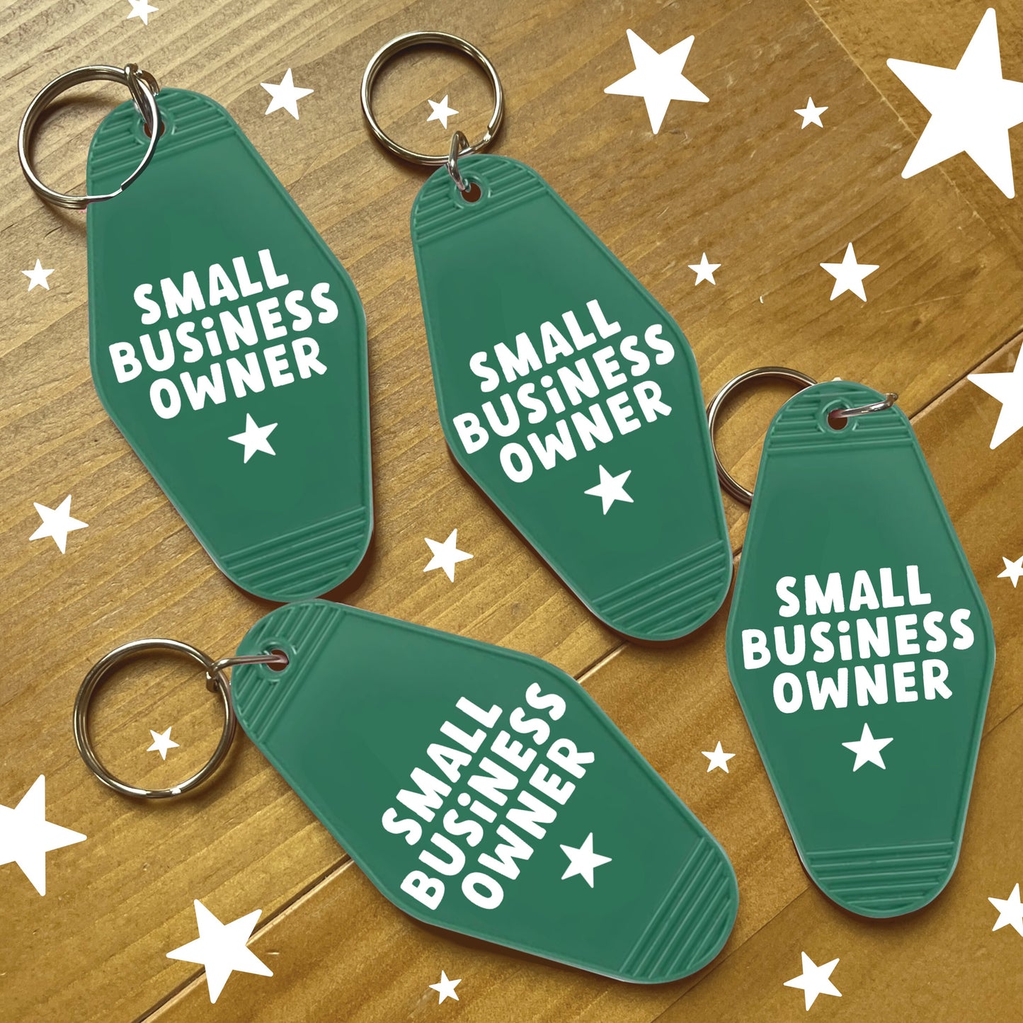 Small Business Owner Keychain | Green Motel Style Keychains, Small Business Owner Gifts, Small Business