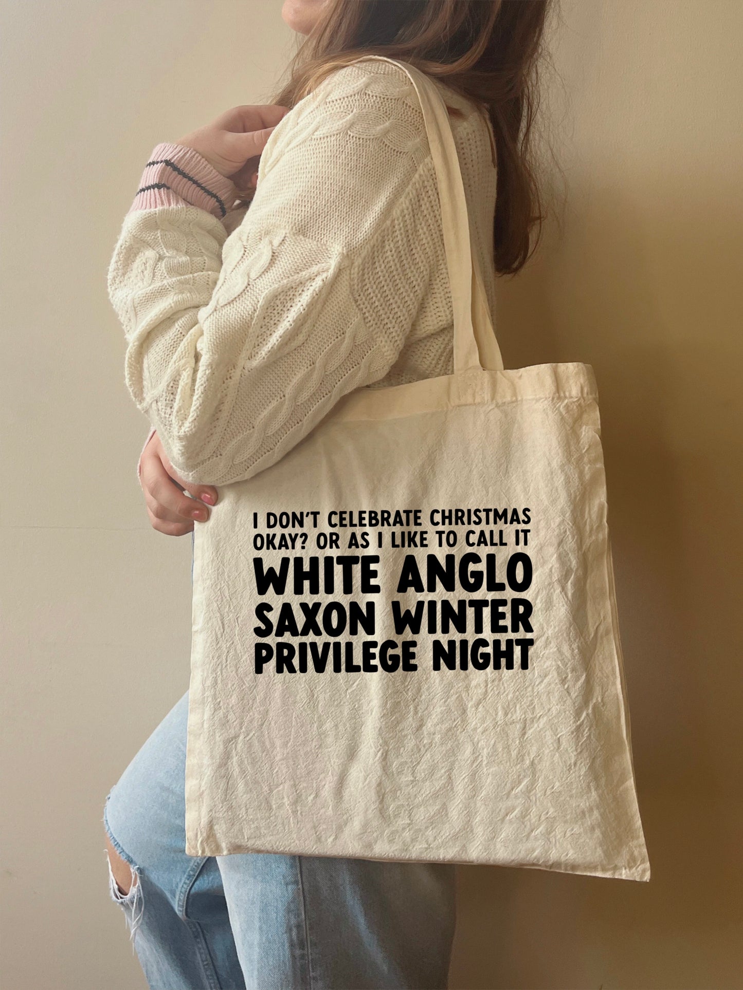 W.A.S Winter Privilege Night | New Girl | Christmas Tote Bag