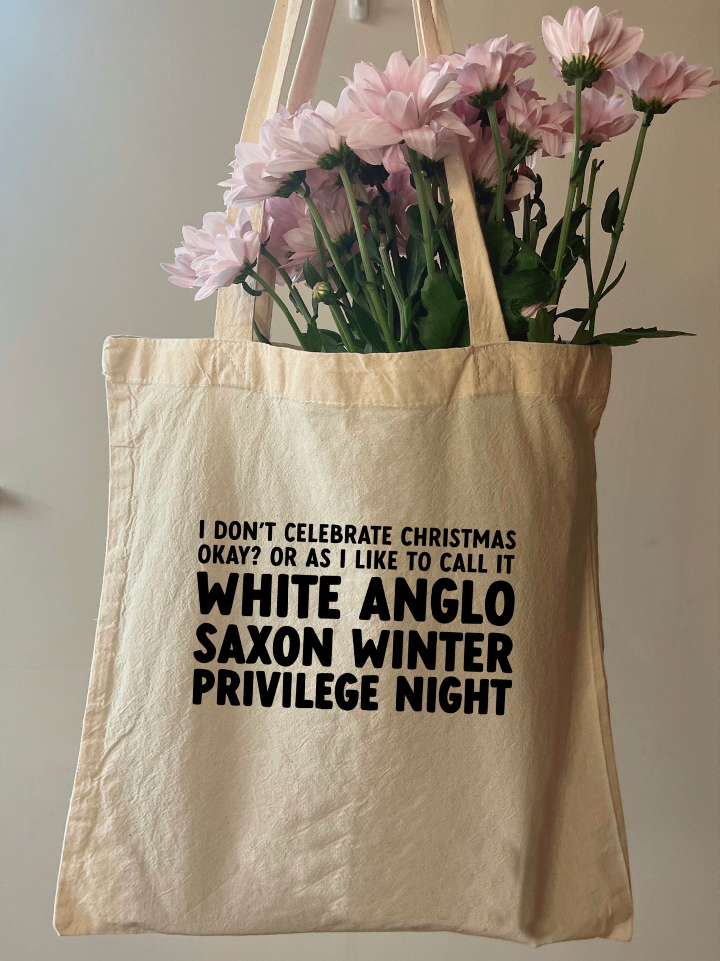 W.A.S Winter Privilege Night | New Girl | Christmas Tote Bag