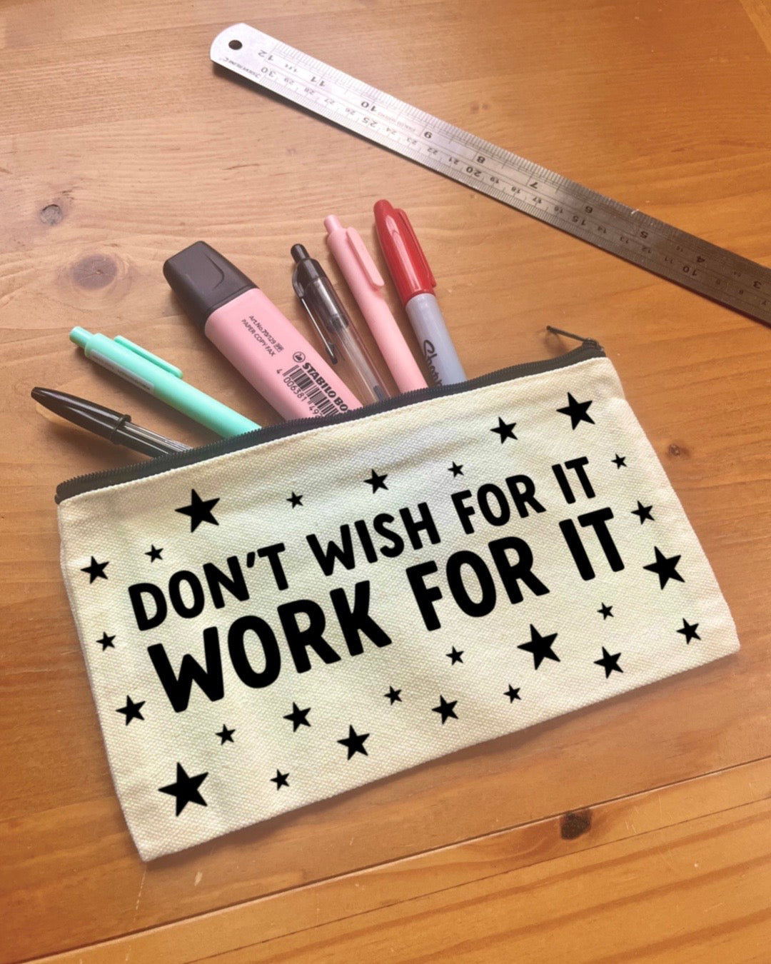 Work for It | Pencil Case | Makeup Bag | Small Zipped Pouch