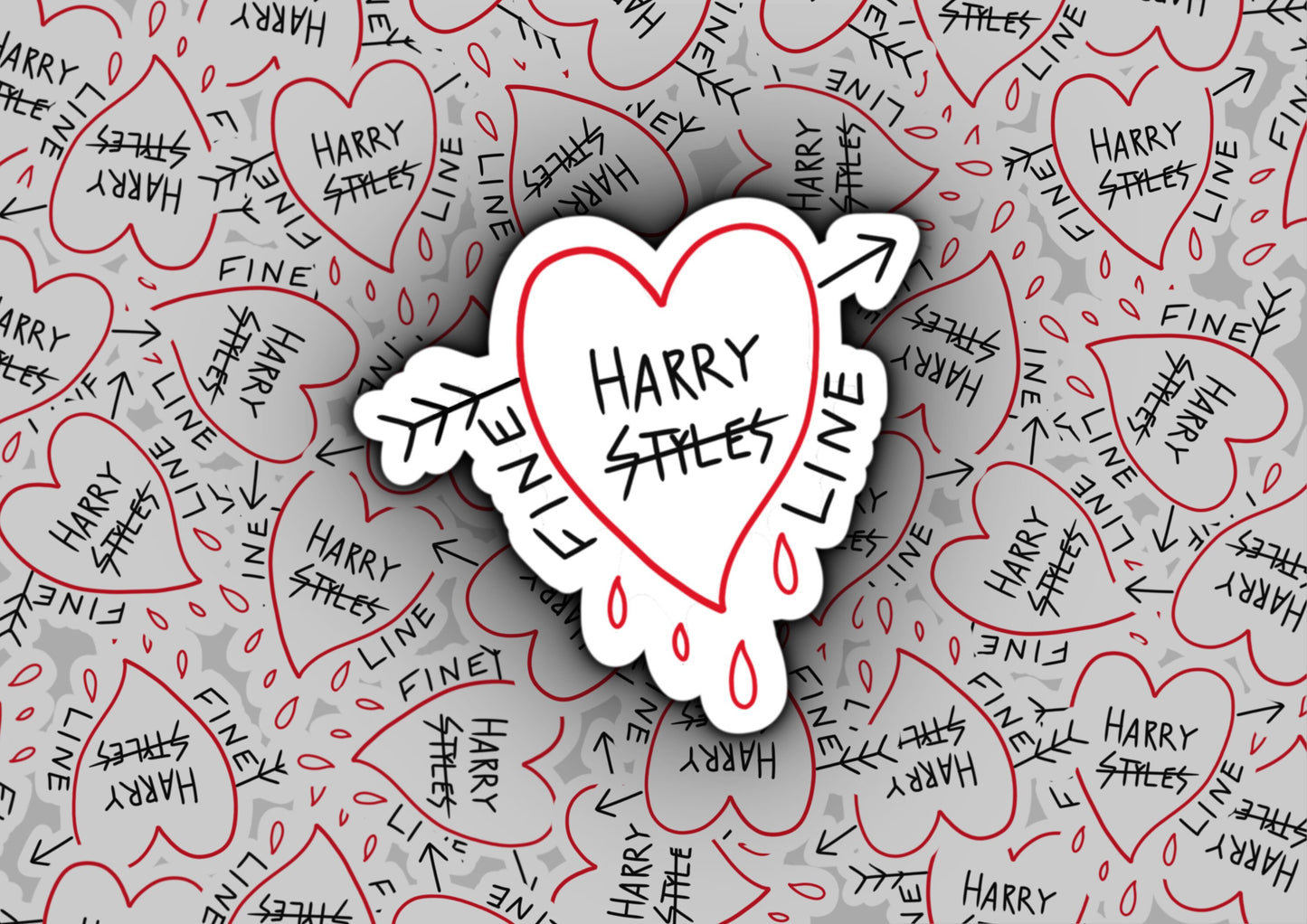 Fine Line Arrow Heart Sticker | Harry Styles Sticker