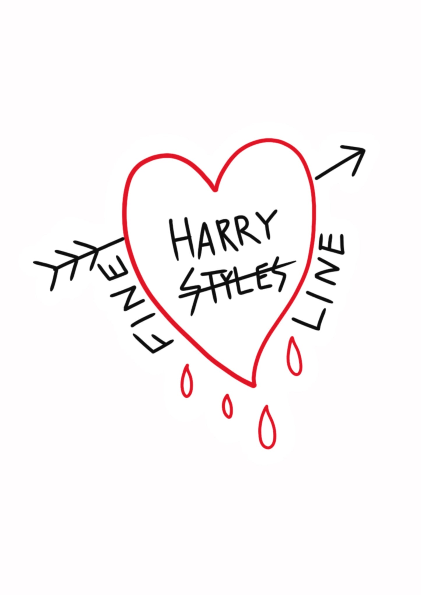 Fine Line Arrow Heart Print | Harry Styles Print