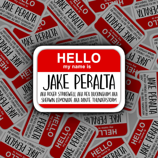 Jake Peralta's Aliases  | Roger Strikewell, Sherwin Lemonade,Rex Buckingham, Dante Thunderstorm | Brooklyn 99 Stickers