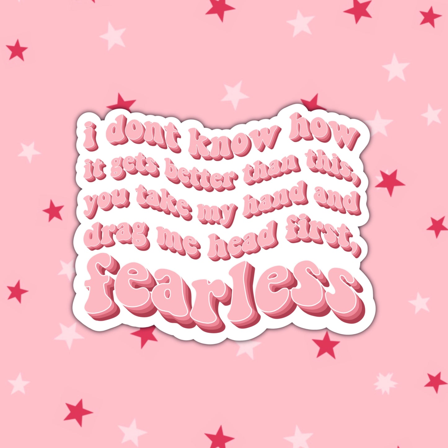Fearless Lyrics Sticker | Head First, Fearless  |Taylor Swift Sticker