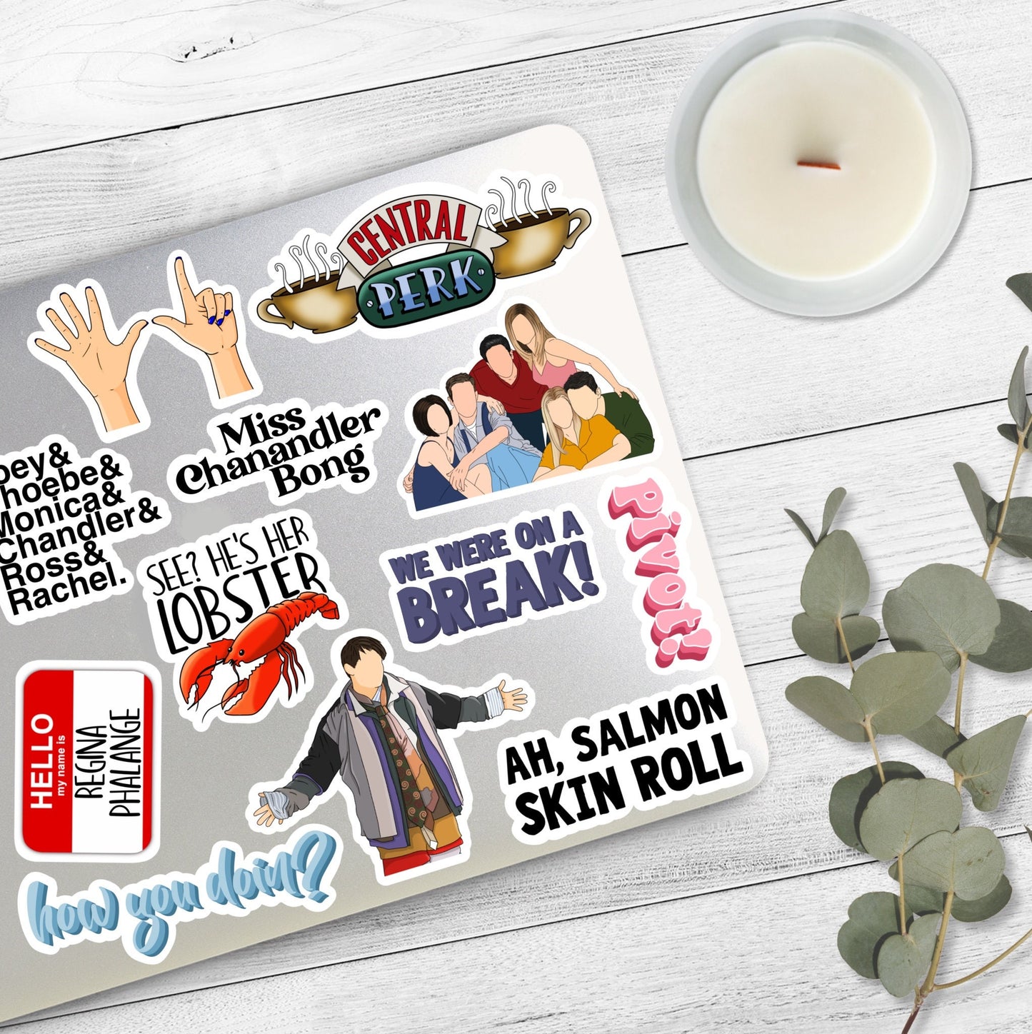 Ah Salmon Skin Roll | Unagi | Ross & Rachel | The One With the Friends Stickers | Friends Stickers
