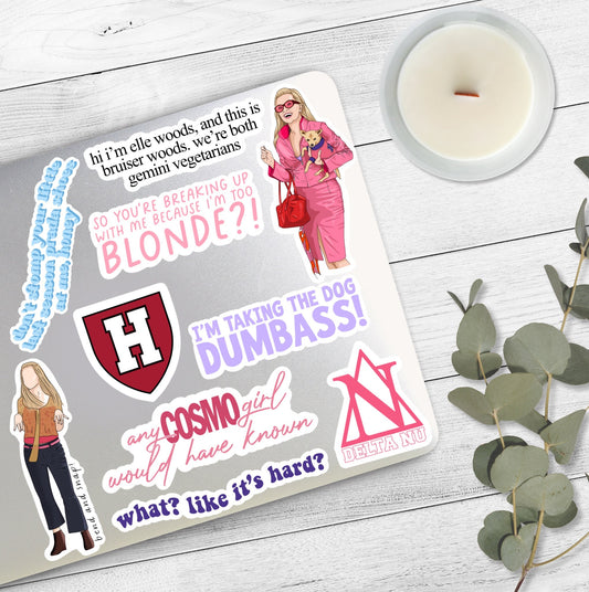Legally Blonde Sticker Bundle | 10 Stickers | Legally Blonde Stickers | Elle Woods Stickers