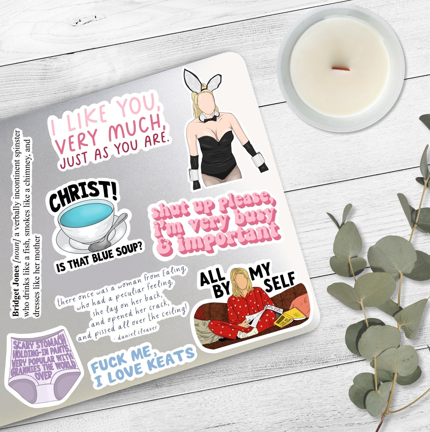 Bridget's Bunny Costume | Tarts and Vicars Party | Bridget Jones Stickers