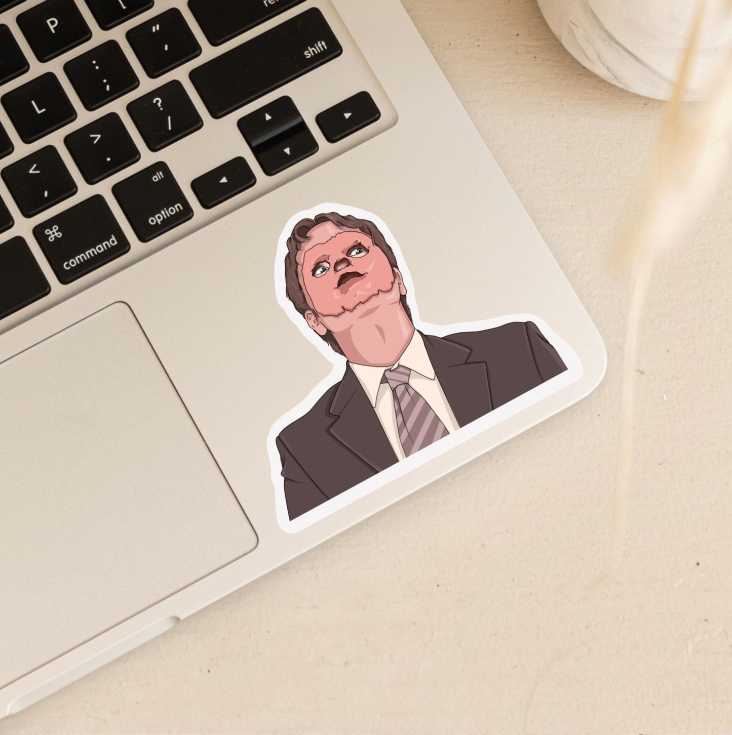 Dwight with the Mannequin Face | First Aid Training | Office Stickers
