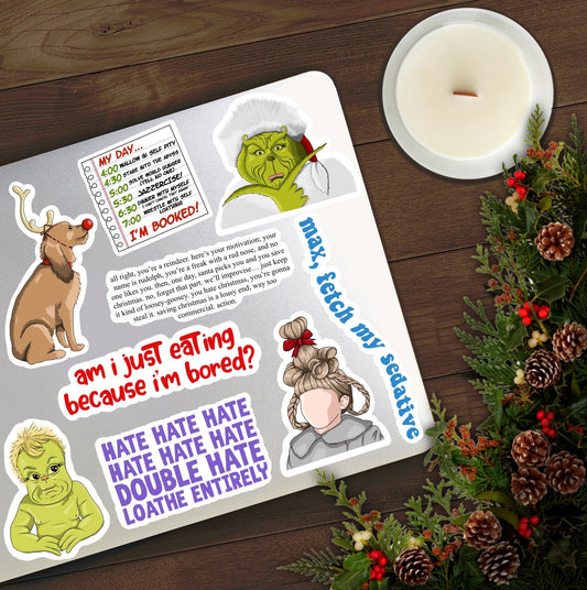 How the Grinch Stole Christmas Sticker Bundle | 9 Stickers | The Grinch