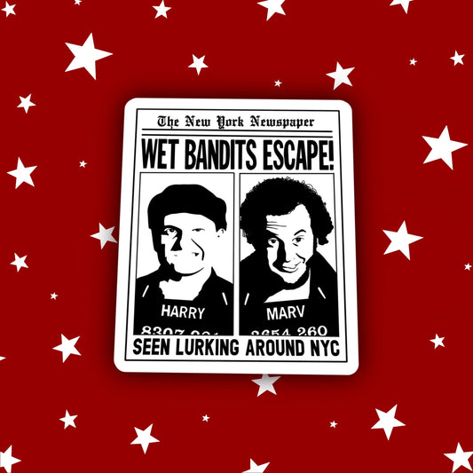 Wet Bandits Escape! Newspaper | Home Alone Stickers