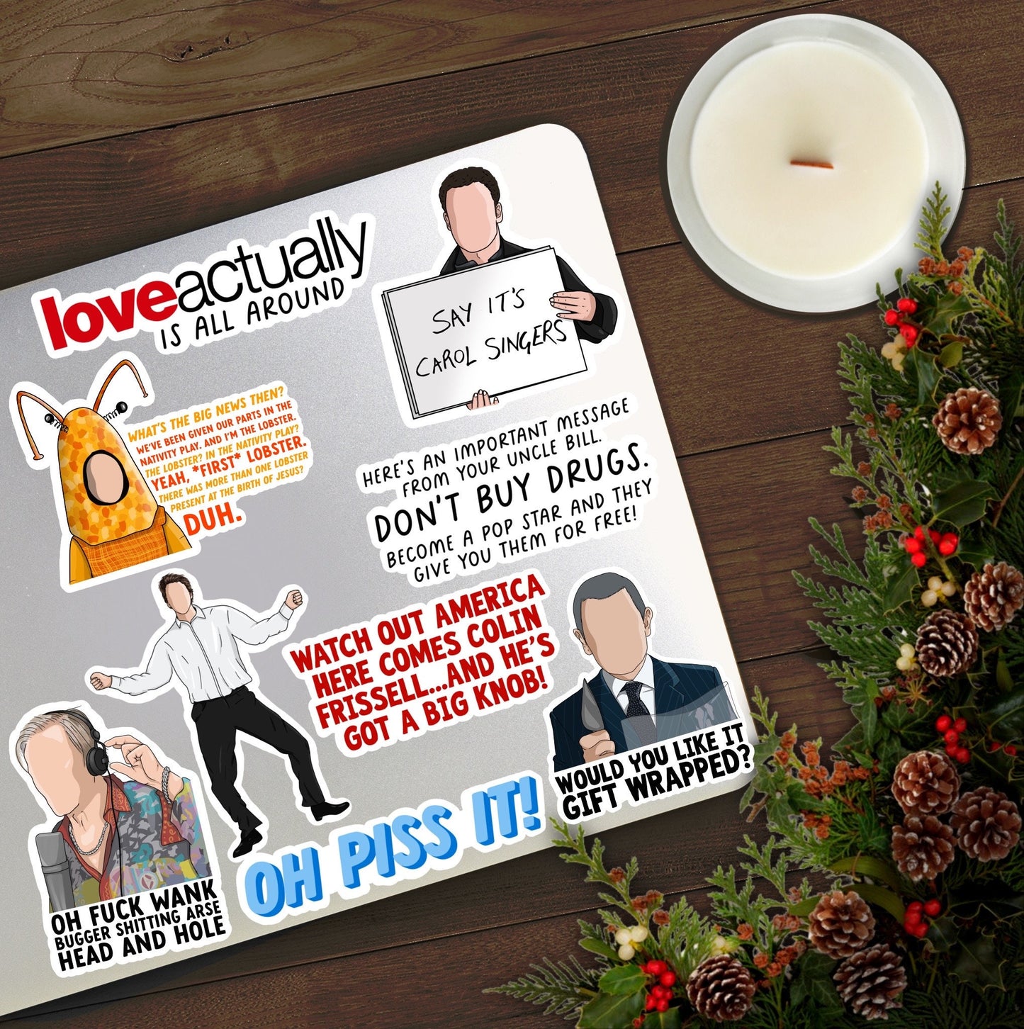 Watch Out America, Here Comes Colin Frissell... | Love Actually Stickers