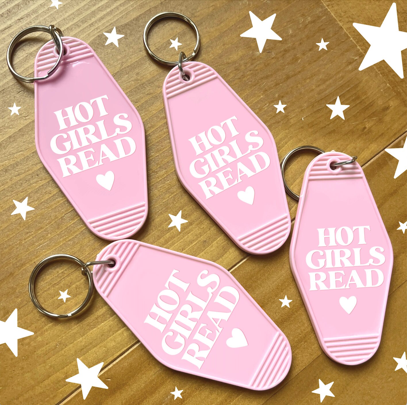 Hot Girls Read Keychain | Pink Motel Style Keychains