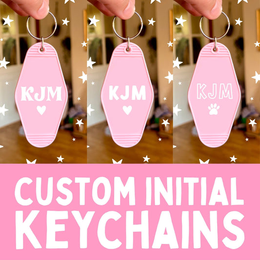 Custom Monogram Keychain | Custom Initials | Pink Motel Keychain