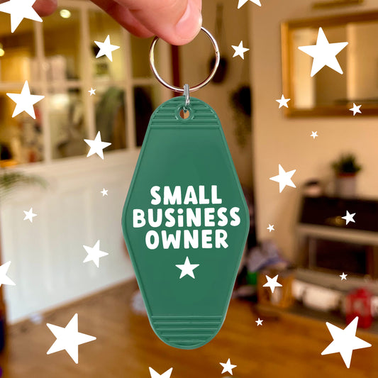 Small Business Owner Keychain | Green Motel Style Keychains, Small Business Owner Gifts, Small Business