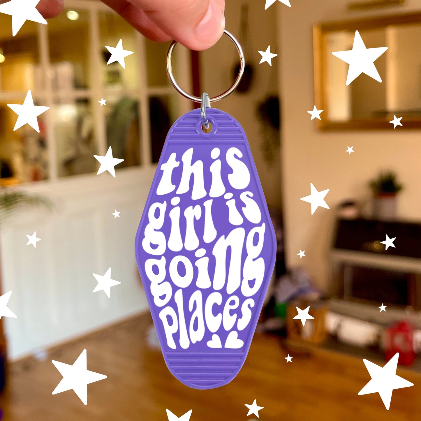 This Girl Is Going Places Keychain | Motel Style Keychains, 9 Colours, Passed Driving Test, Driving Test Gift, Exams Gift, Passed Exams